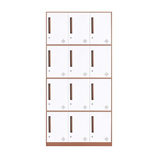 十二门更衣柜-咖白套色