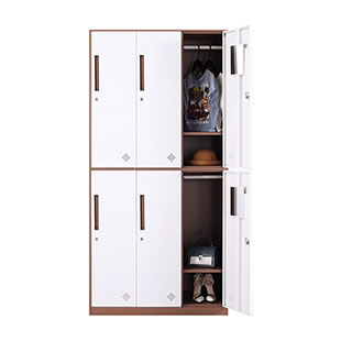 六门更衣柜-咖白套色