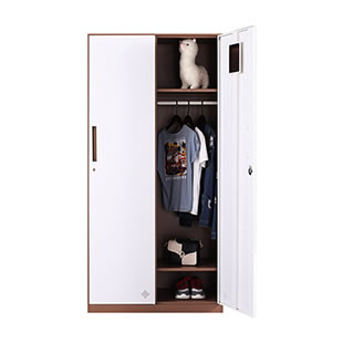 二门更衣柜-咖白套色