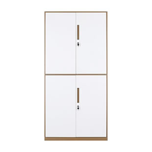 通双节文件柜-咖白套色